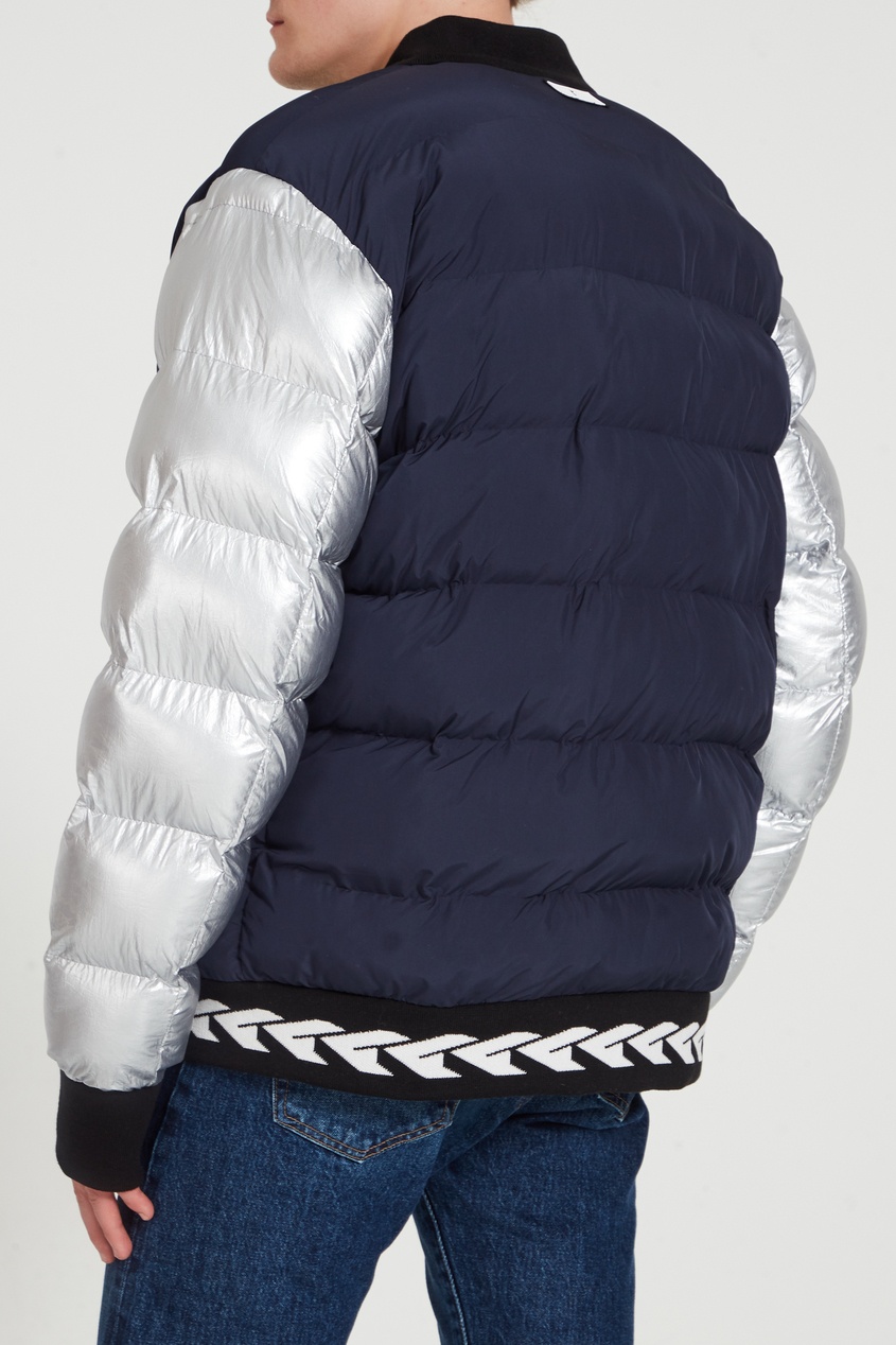 фото Серебристо-синяя утепленная куртка с отделкой fwdlab