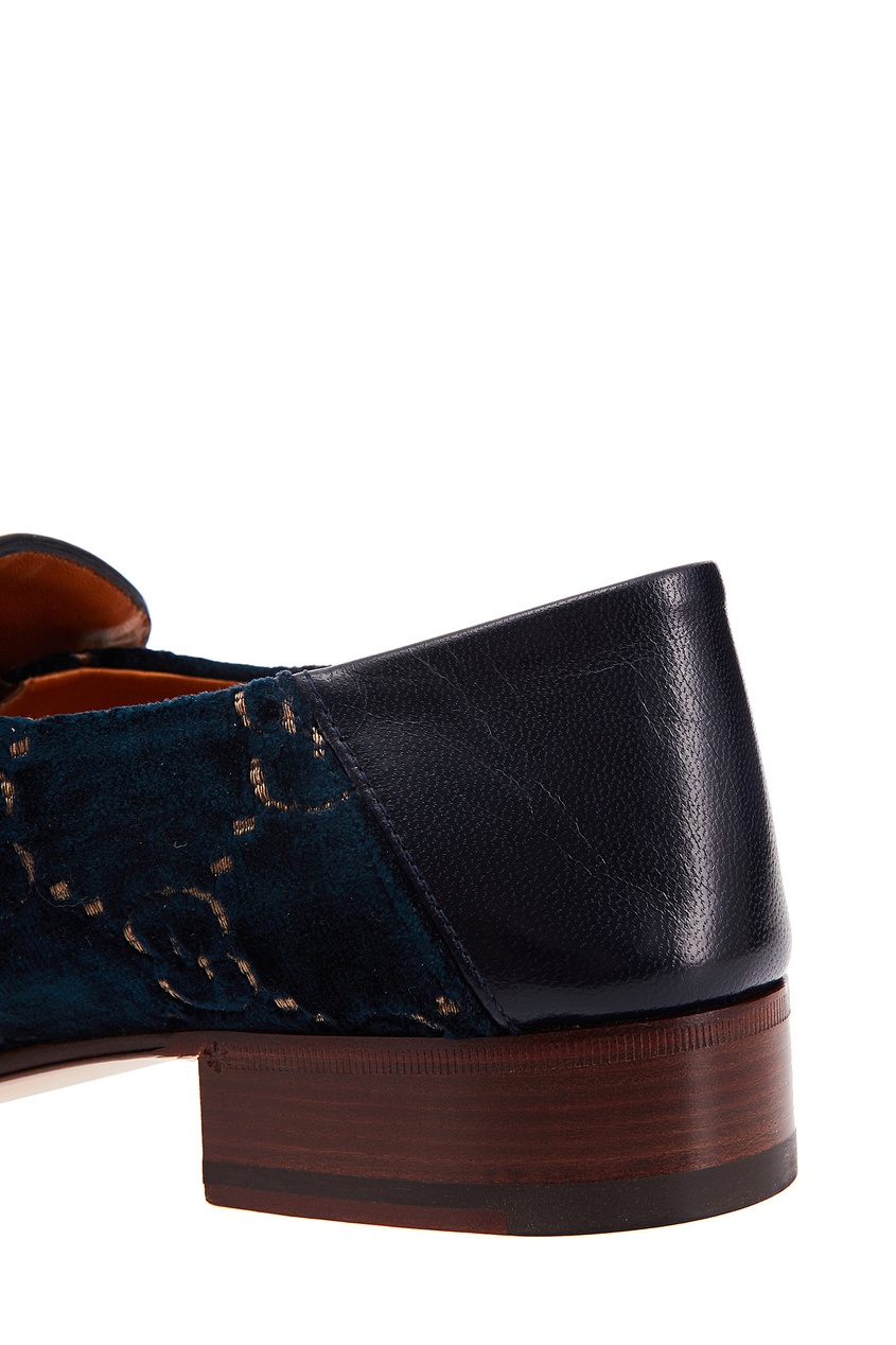 фото Темно-синие туфли с отделкой gucci