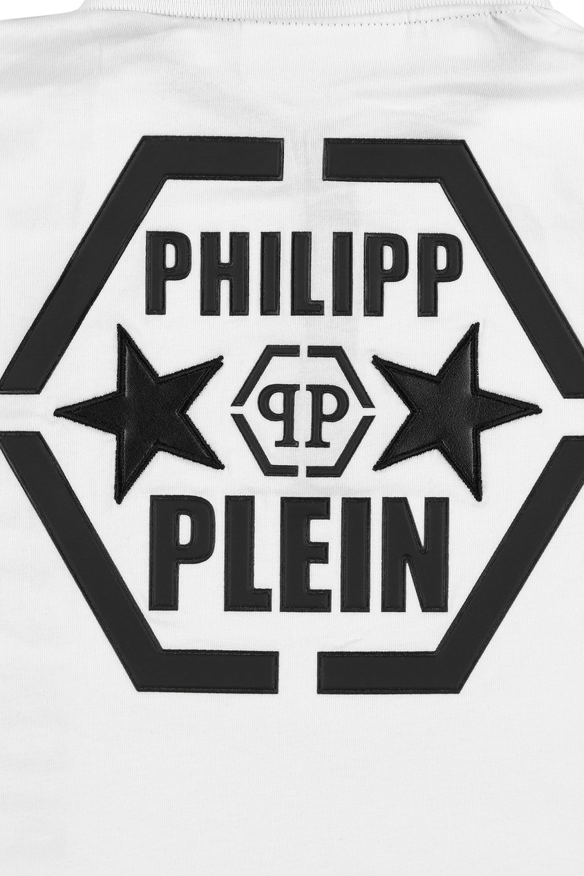 фото Белое поло с логотипом Philipp plein kids