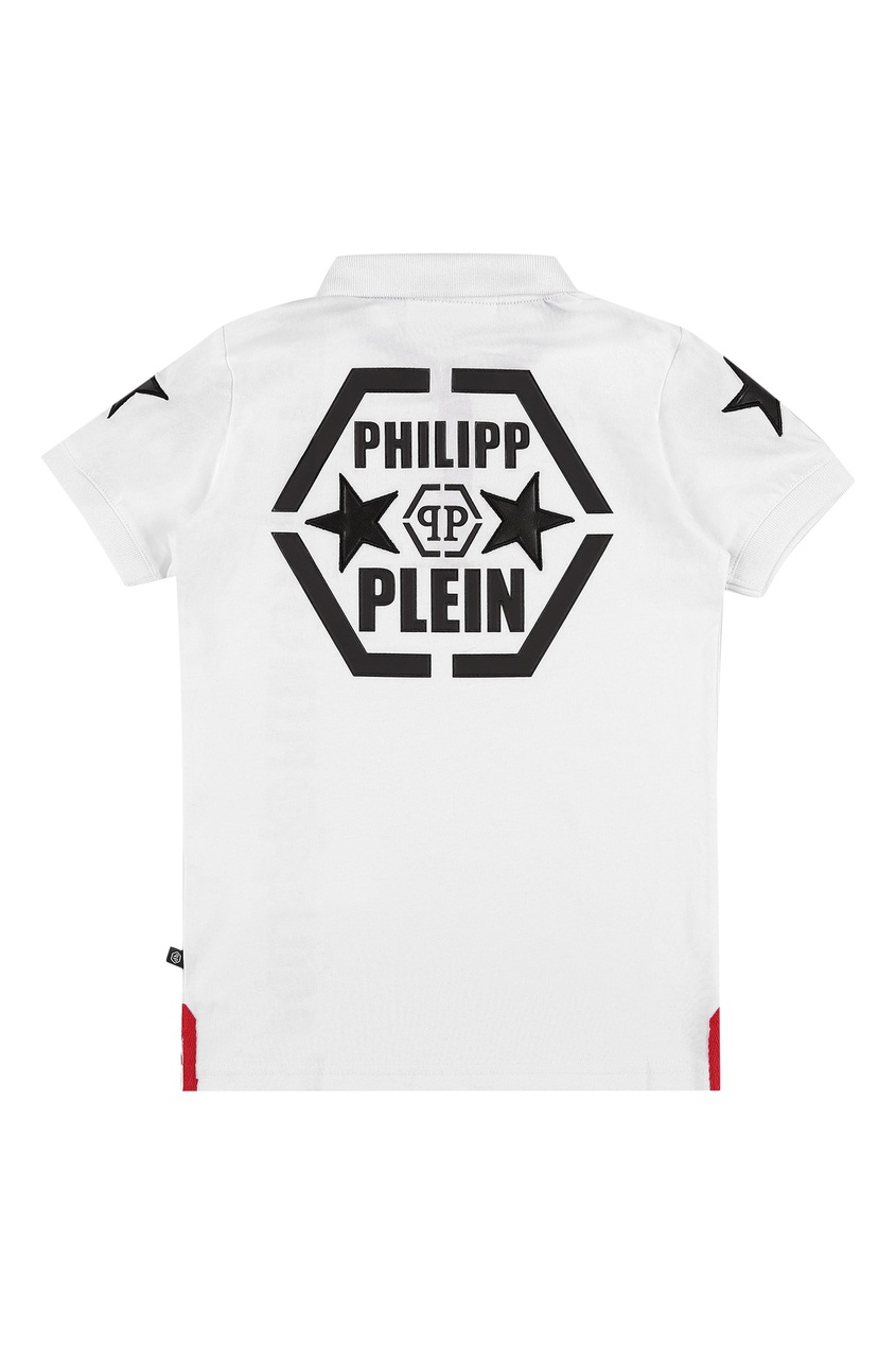 фото Белое поло с логотипом Philipp plein kids