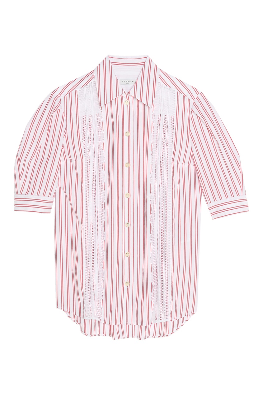 фото Полосатая рубашка с кружевом sandro