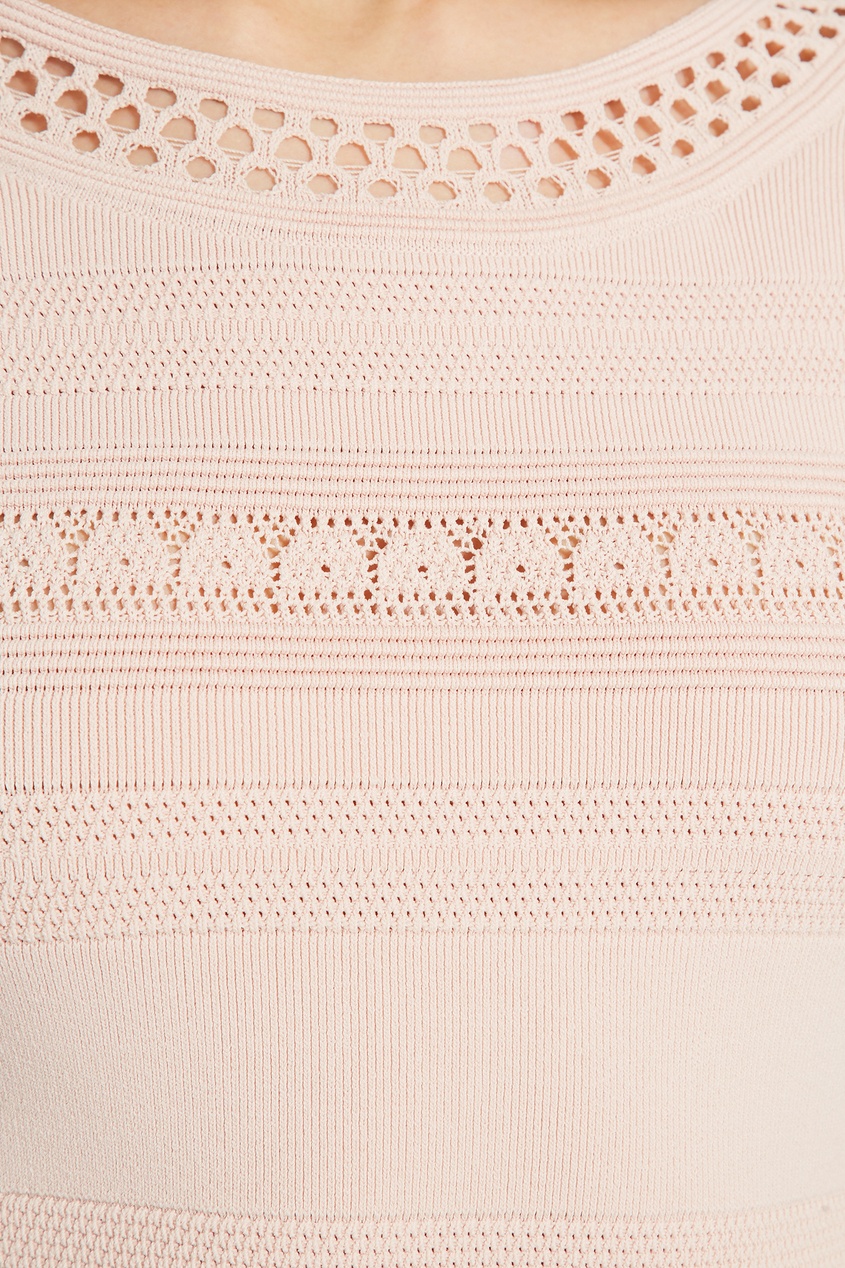 фото Светло-розовое вязаное платье sandro