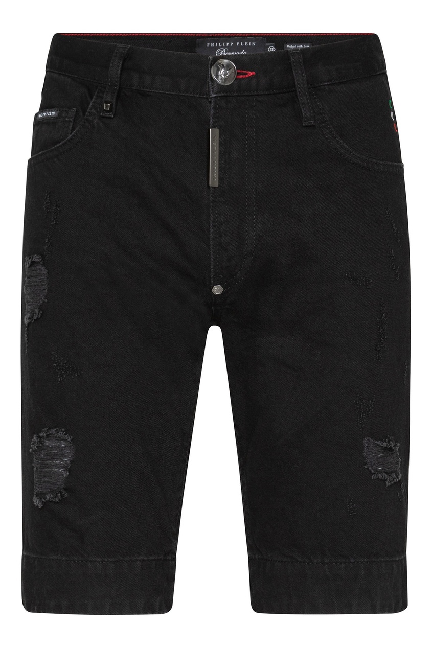 фото Черные джинсовые шорты Philipp plein