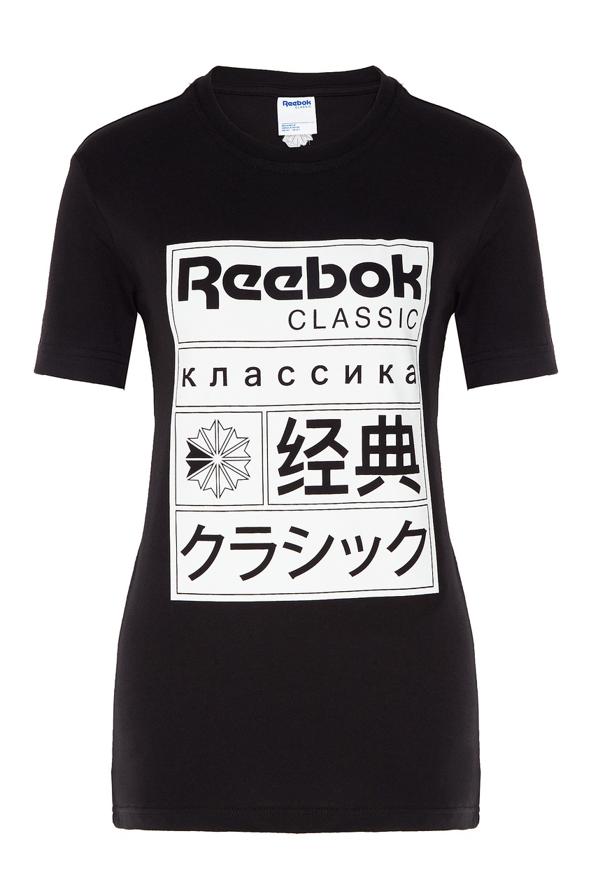 фото Черная футболка classics graphic reebok