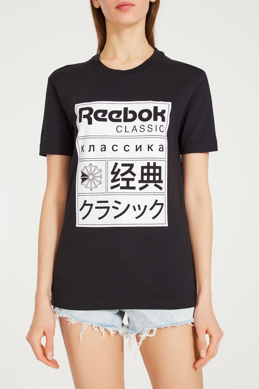 фото Черная футболка classics graphic reebok