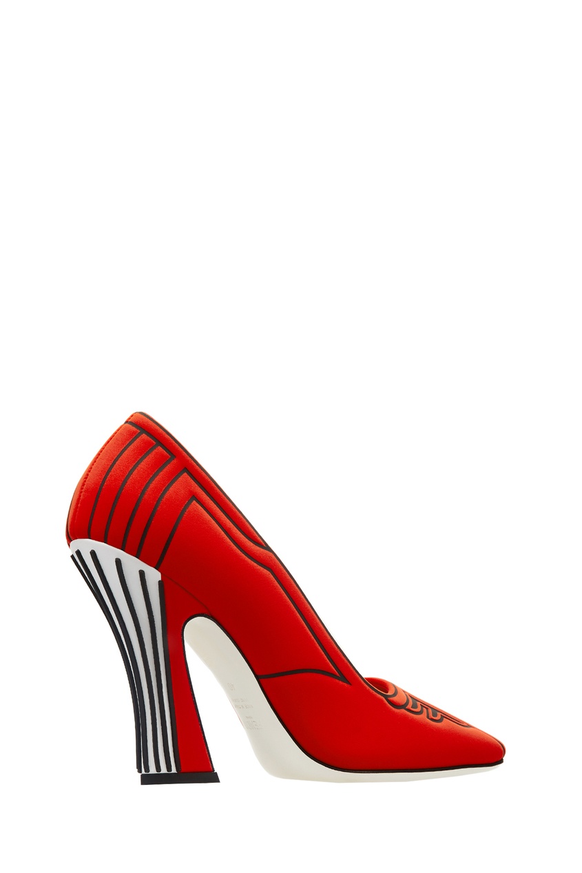 фото Красные туфли с принтом ffreedom fendi
