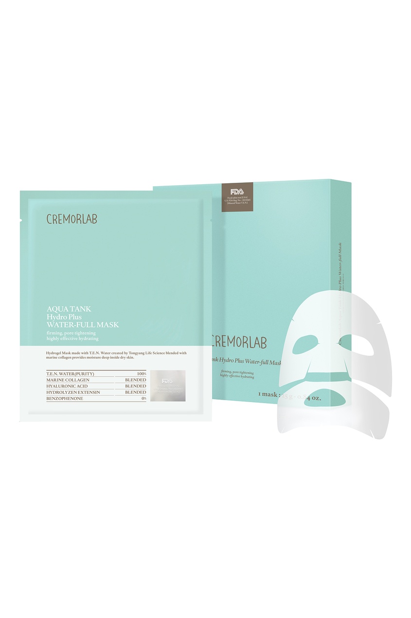 

Маска интенсивно увлажняющая с морским коллагеном. Cremorlab Aqua Tank Hydro Plus Water-full Mask. 5 шт, Multicolor