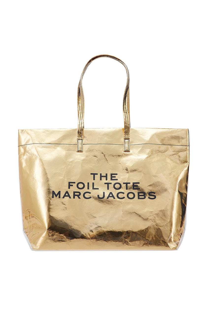 фото Золотистая сумка-шоппер the foil tote marc jacobs (the)