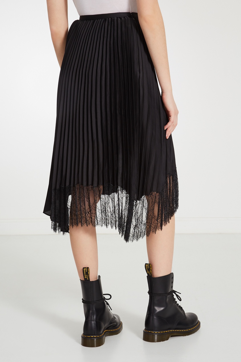 фото Черная плиссированная юбка mo&co