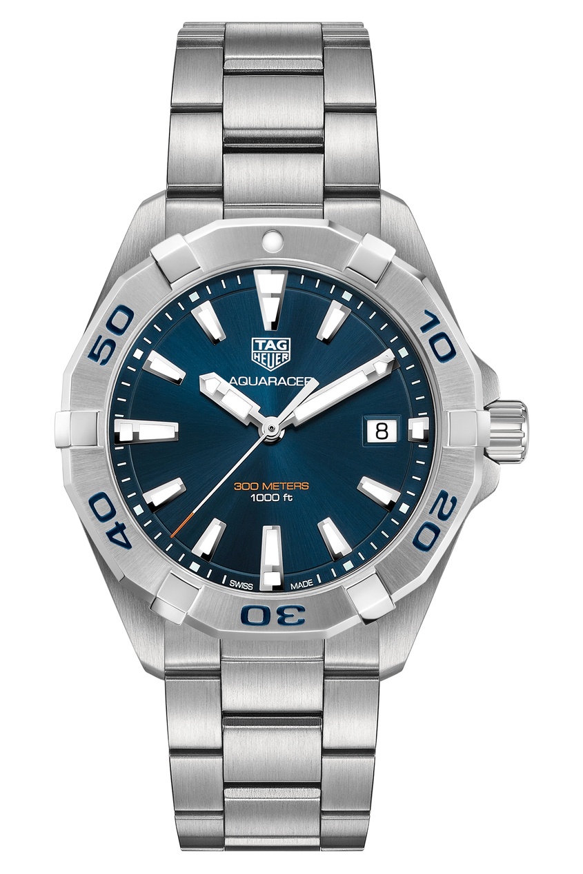 фото Aquaracer кварцевые мужские часы с синим циферблатом tag heuer