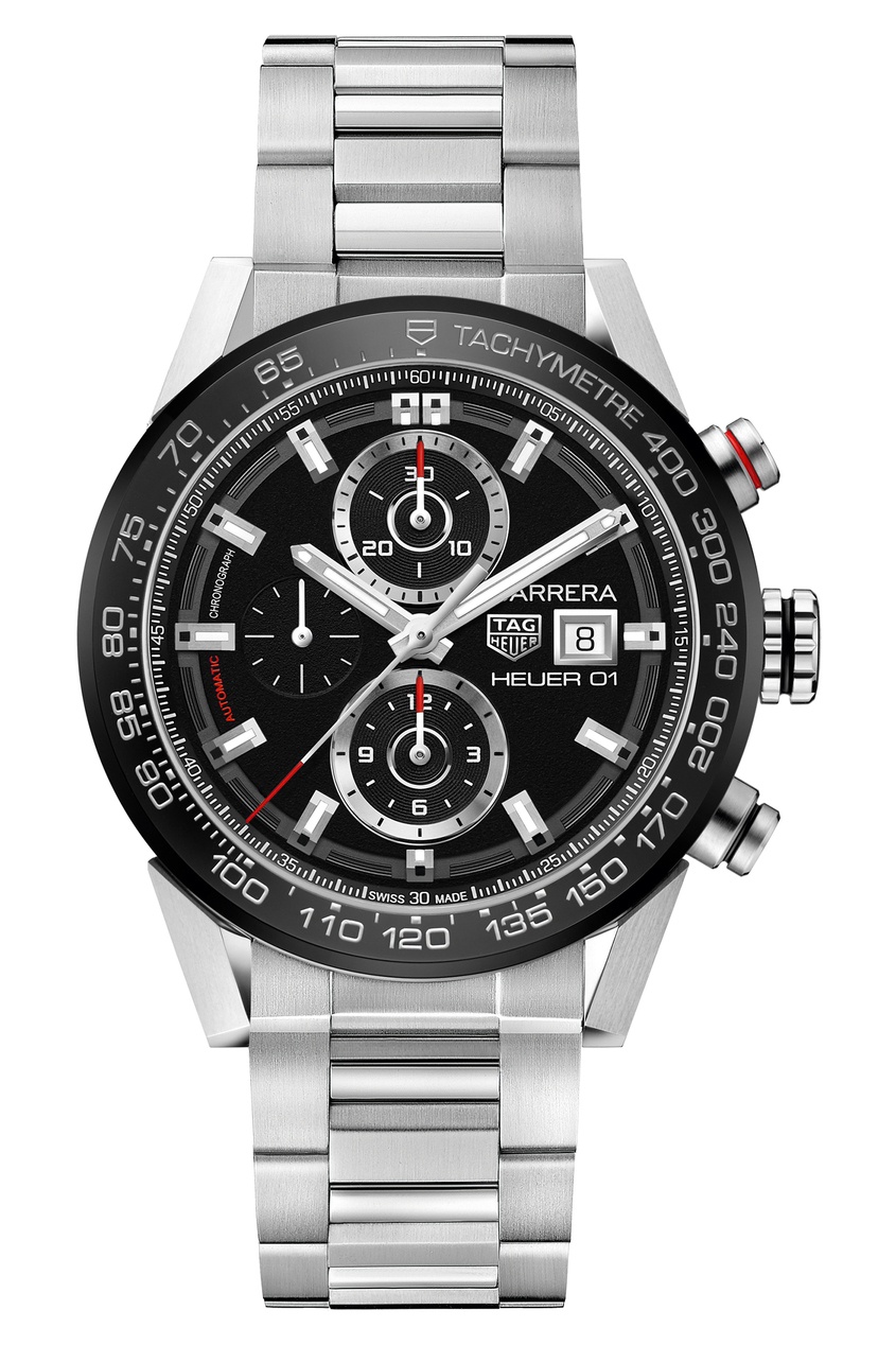 

CARRERA Calibre Heuer 01 Автоматический мужской хронограф из стали, Без цвета, CARRERA Calibre Heuer 01 Автоматический мужской хронограф из стали