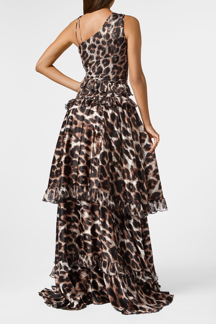 фото Асимметричное платье с леопардовым принтом philipp plein