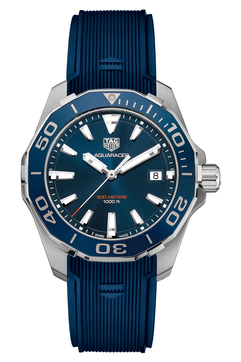 фото Aquaracer синие кварцевые мужские часы tag heuer