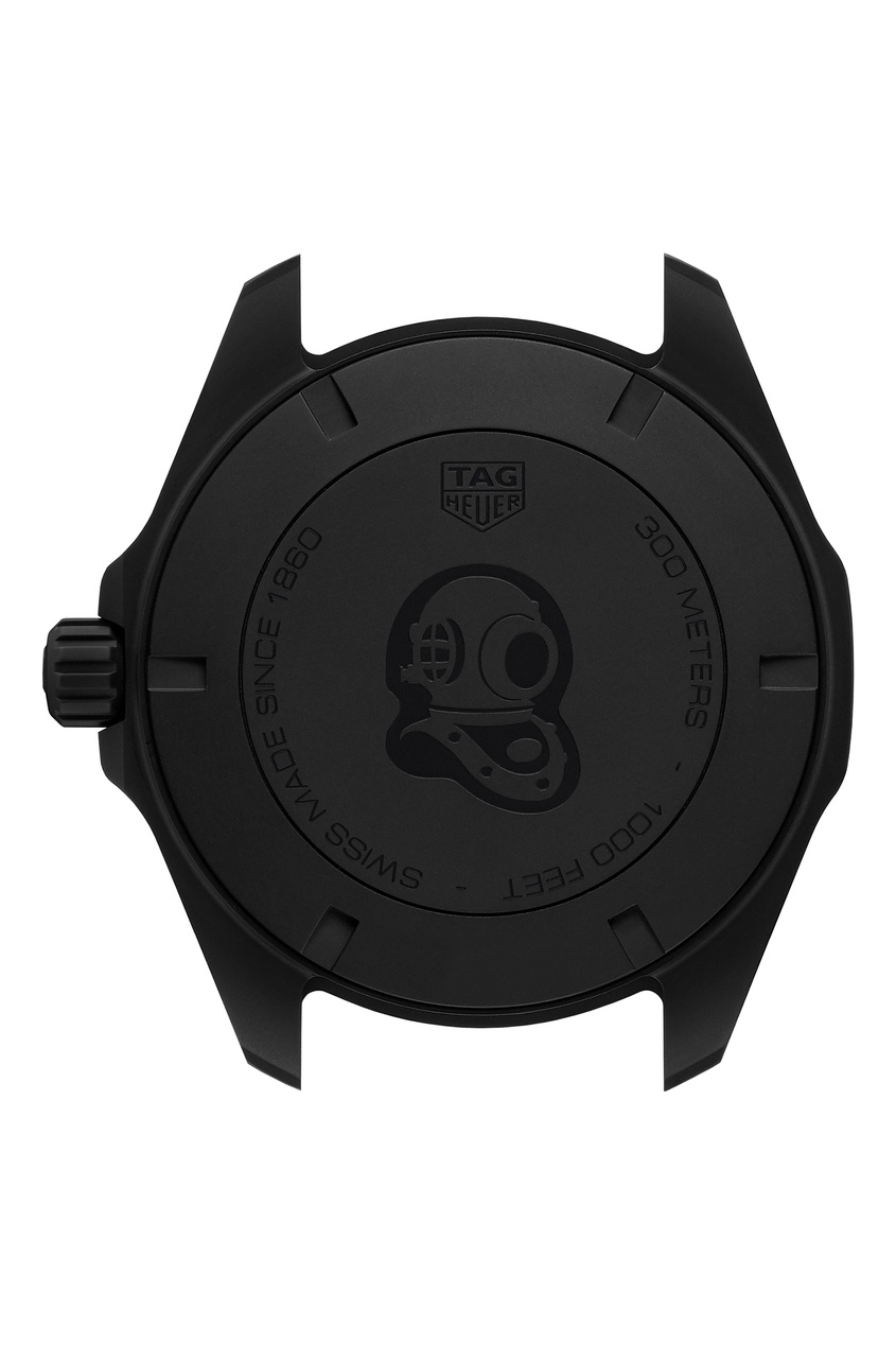 фото Aquaracer черные кварцевые мужские часы с белым циферблатом tag heuer