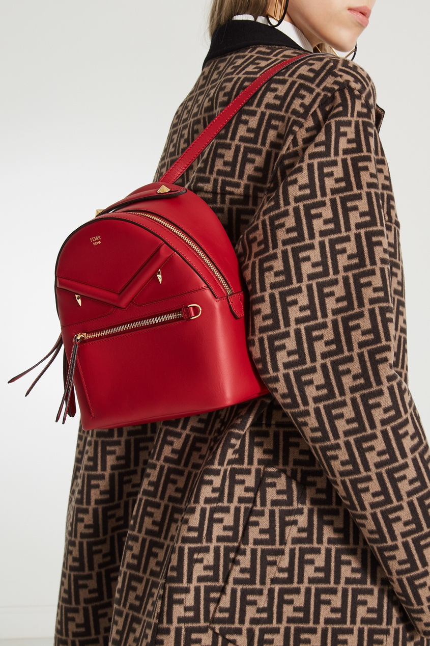 фото Красный кожаный мини-рюкзак fendi