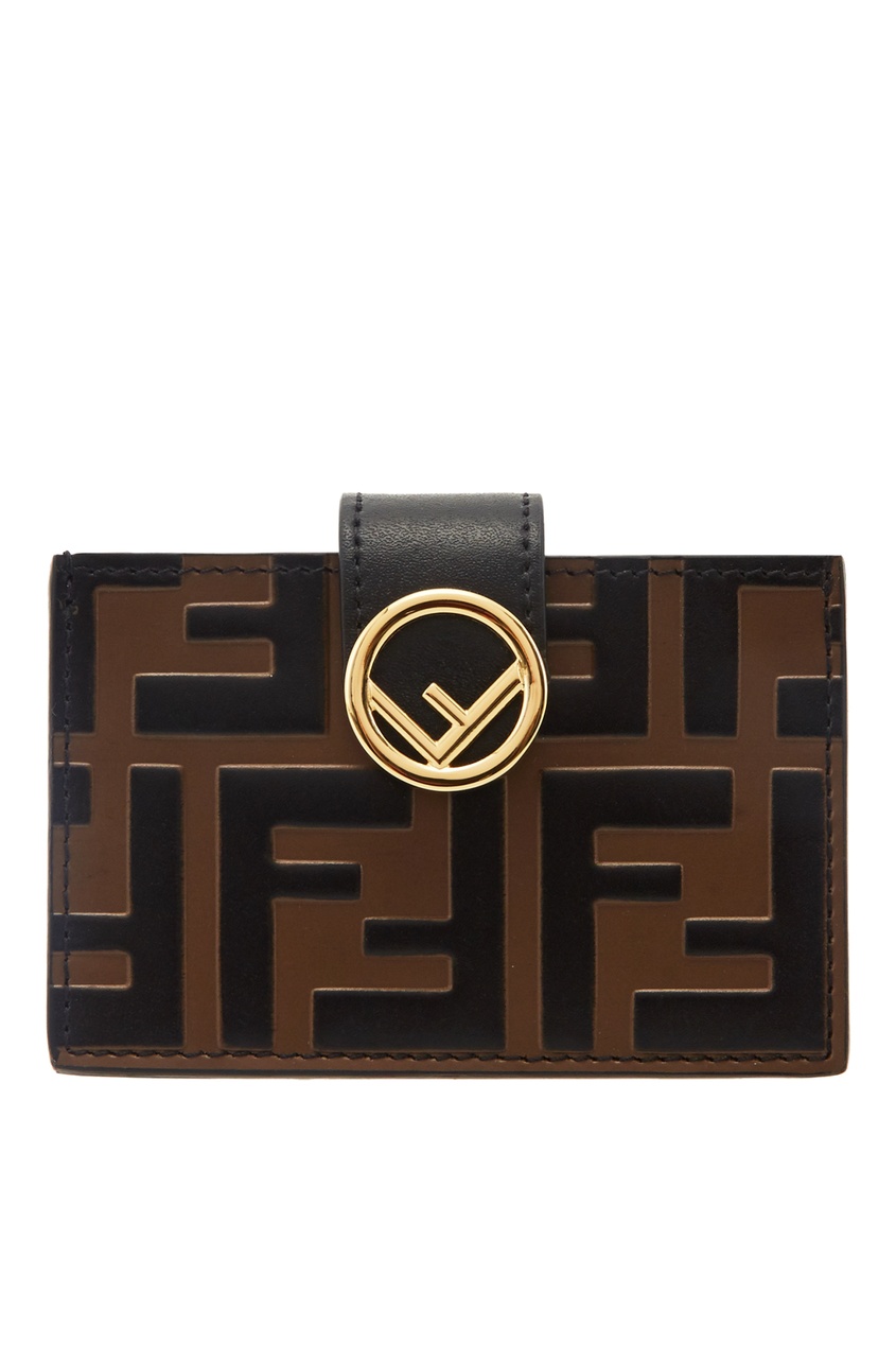 фото Кожаный кошелек с монограммами и логотипом fendi