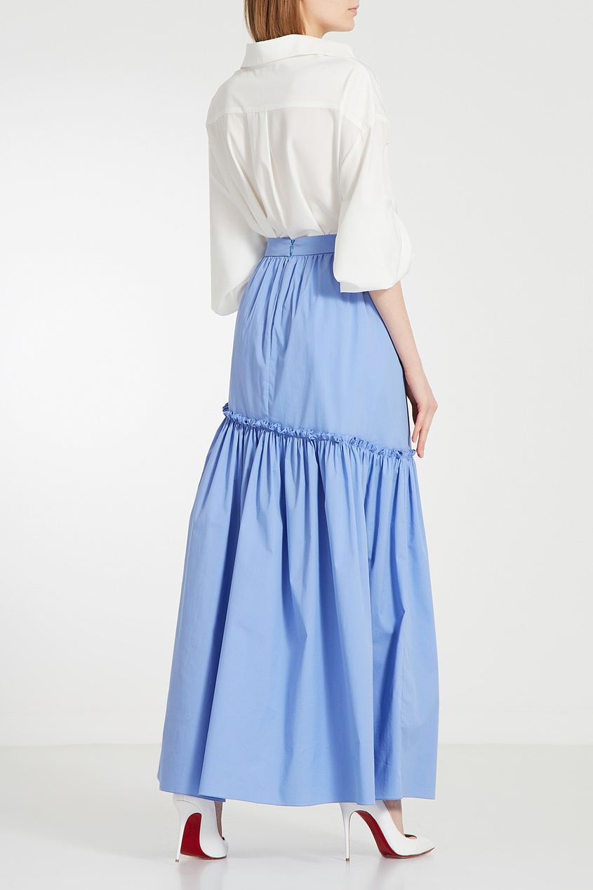 фото Голубая юбка с оборкой Ли-лу