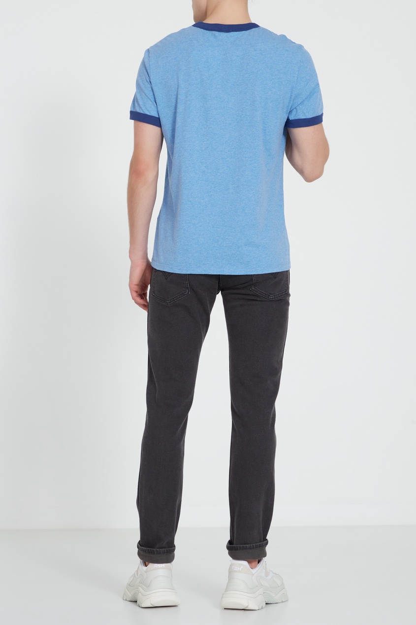 фото Голубая футболка с контрастной окантовкой sandro