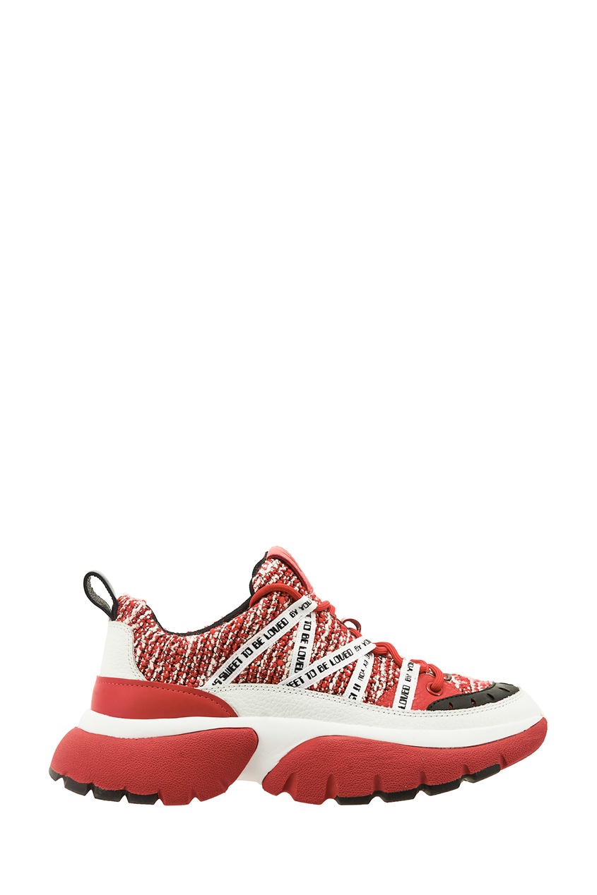 Бело-красные комбинированные кроссовки W20 от Maje