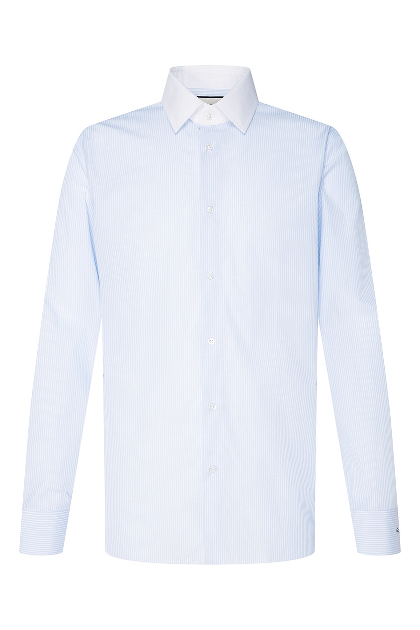 фото Голубая рубашка с белым воротником gucci