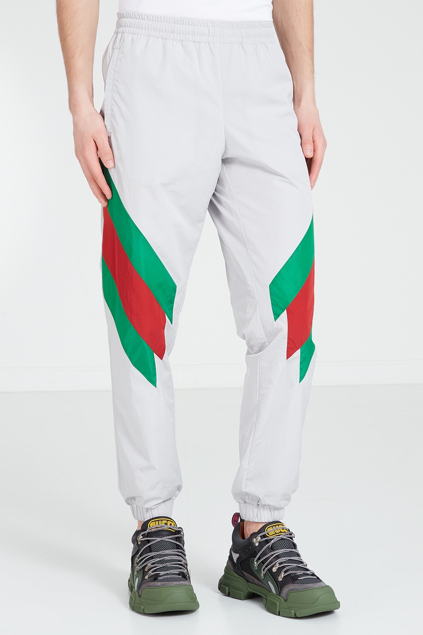 фото Серые брюки с полосками Gucci man