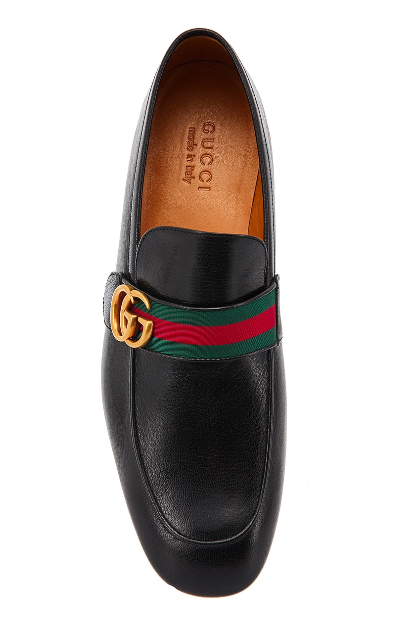 фото Черные кожаные лоферы Web Gucci man