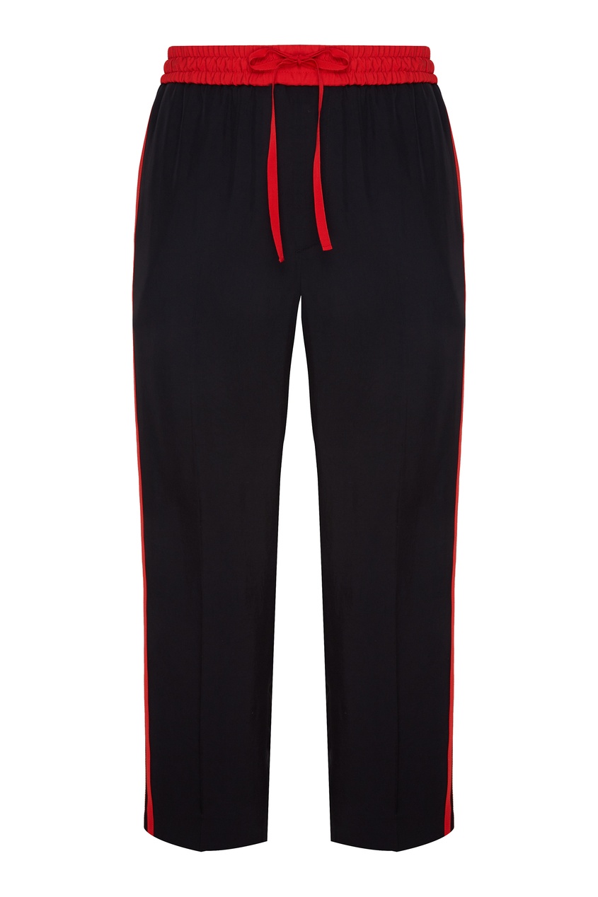 фото Черные брюки с красной отделкой gucci