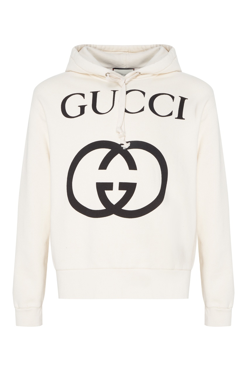 фото Белое худи с логотипом Gucci man