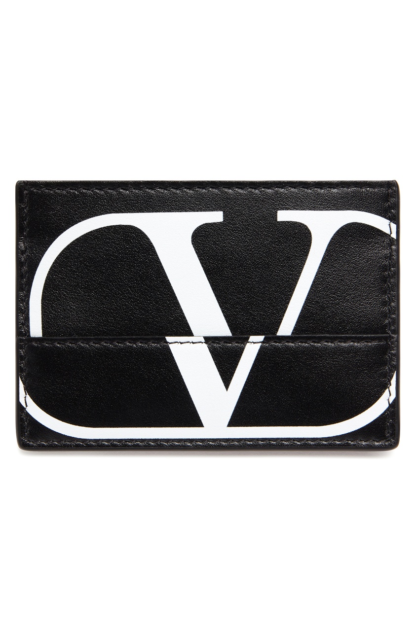 Черная визитница с логотипом от Valentino