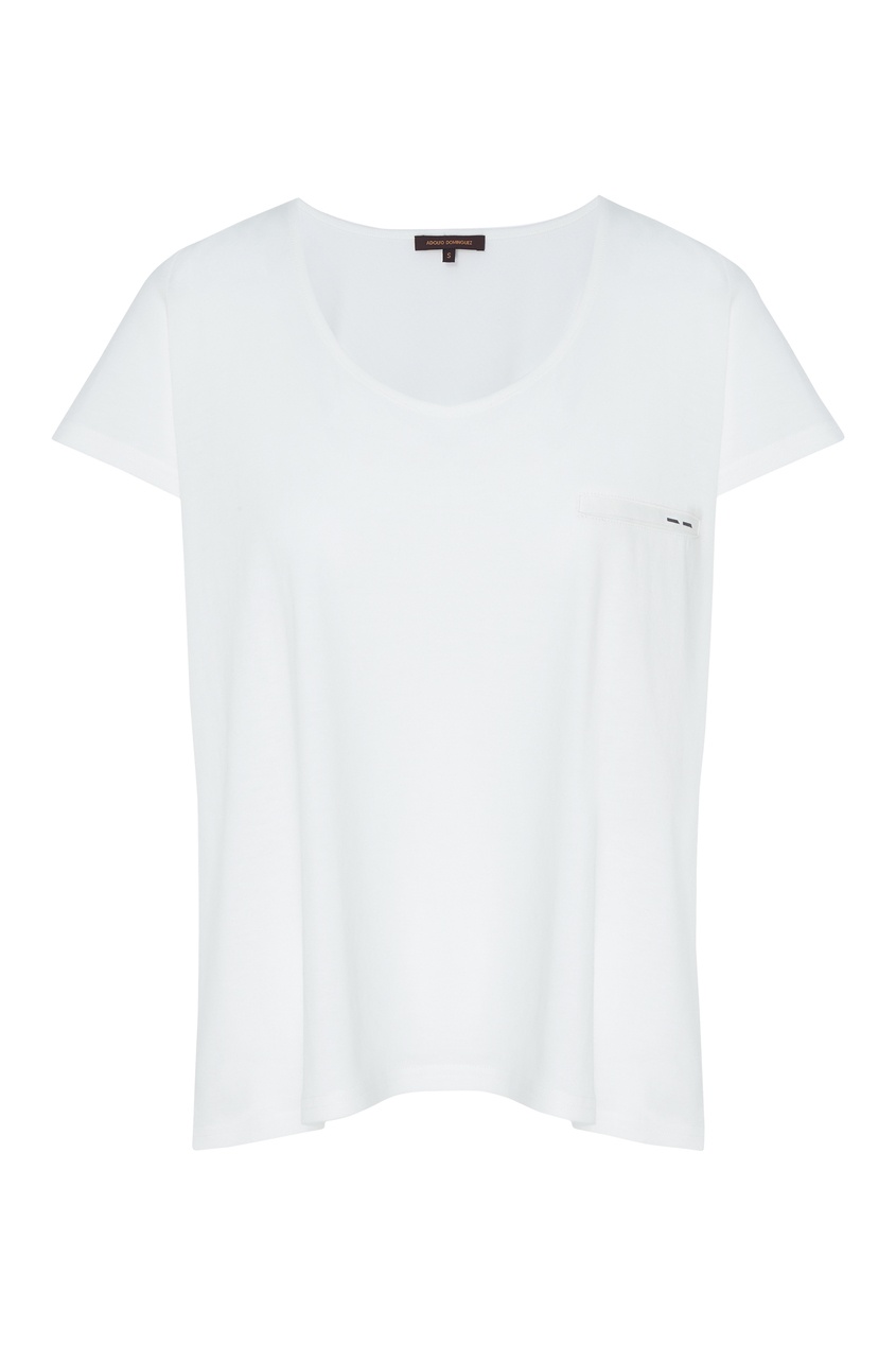 фото Белая футболка с логотипом adolfo dominguez