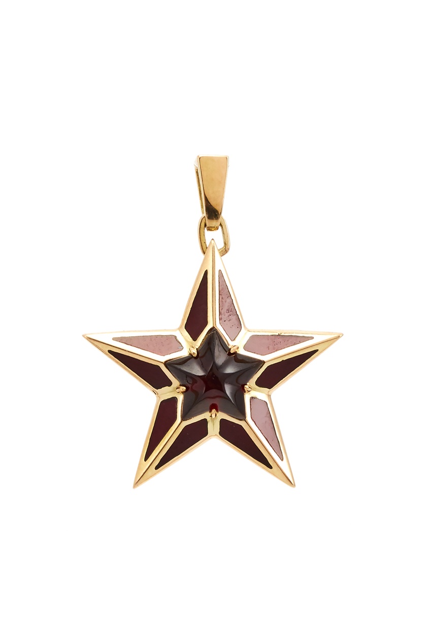 

Золотая брошь-подвеска с гранатом из коллекции "Magic Star, Красный