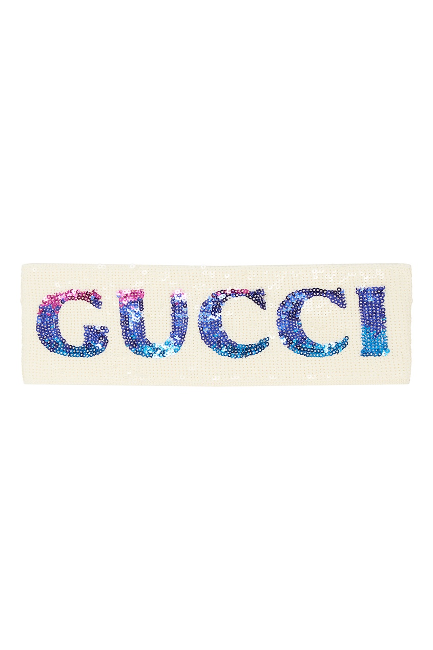 фото Белый комплект из повязки и напульсников Gucci