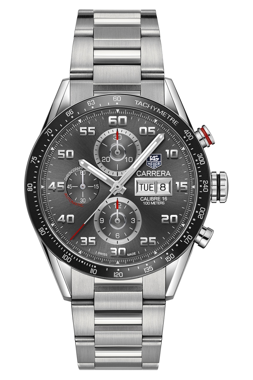 

CARRERA Calibre 16 Day-Date Автоматический мужской хронограф с антрацитовым циферблатом, Без цвета