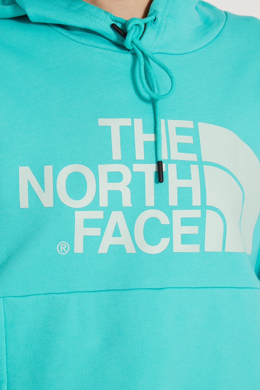 фото Бирюзовое худи с белым логотипом The north face