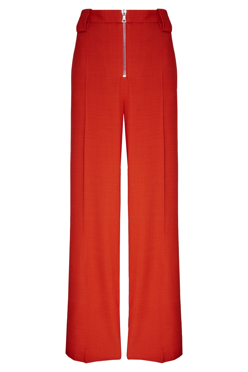Расклешенные брюки  - оранжевый цвет