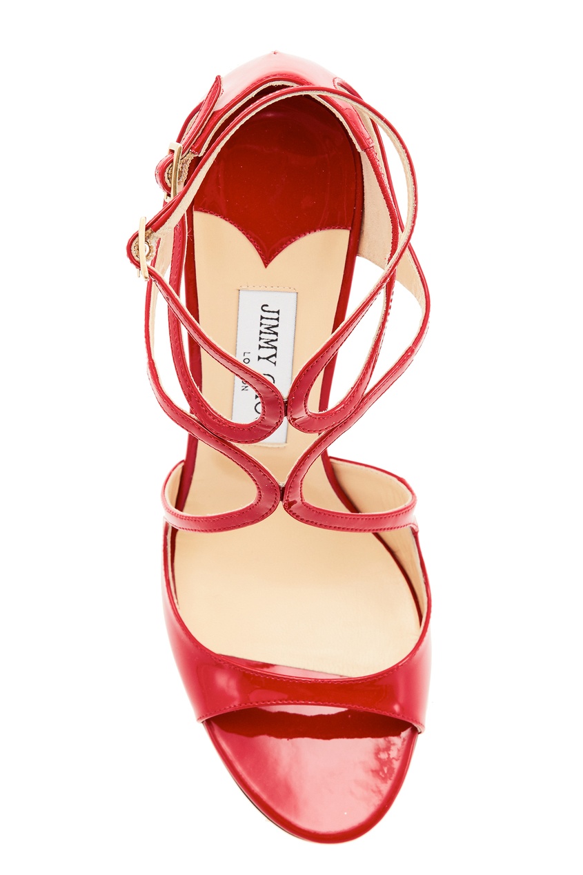 фото Красные лакированные босоножки lang pat jimmy choo