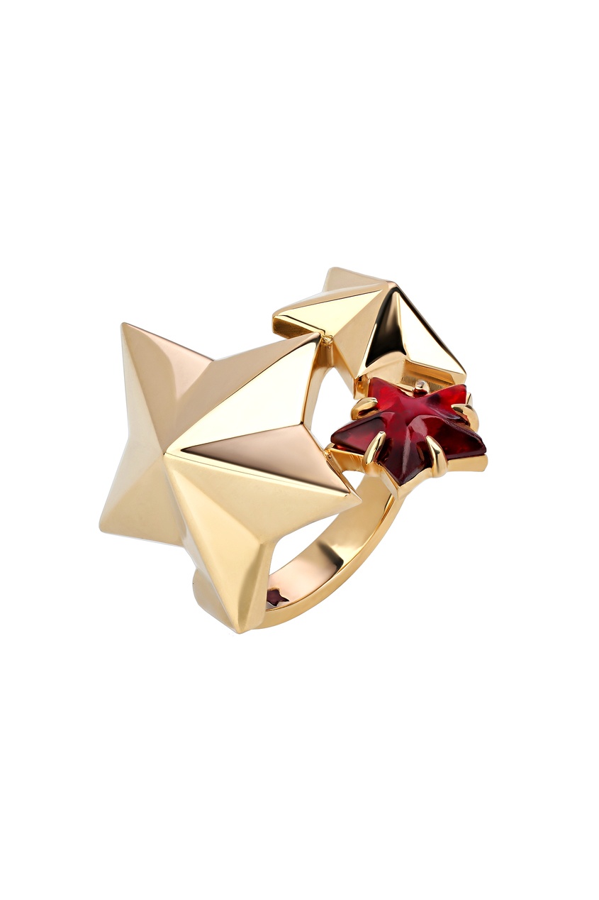 фото Золотое кольцо с гранатами из коллекции "Magic Star" Кремлевские мастера