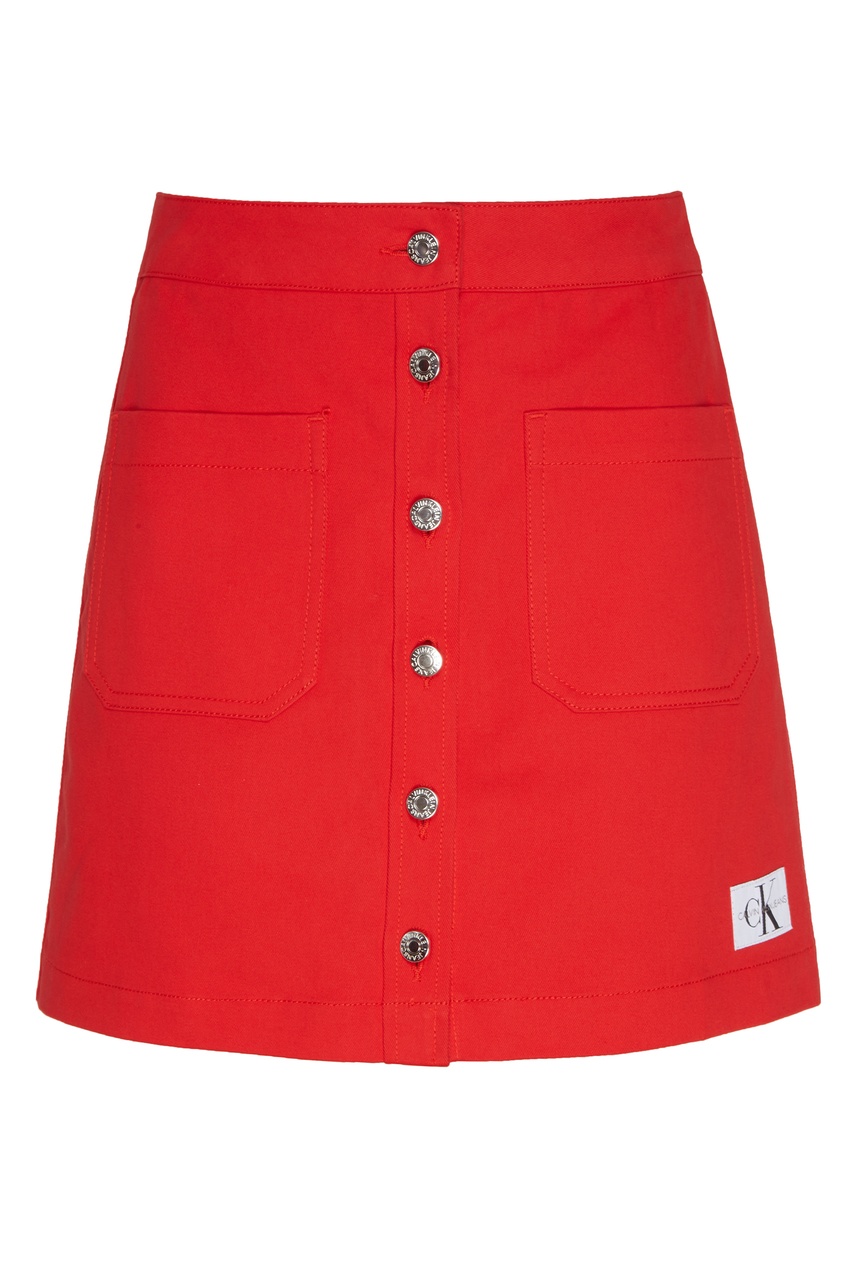 фото Красная юбка с пуговицами Calvin klein