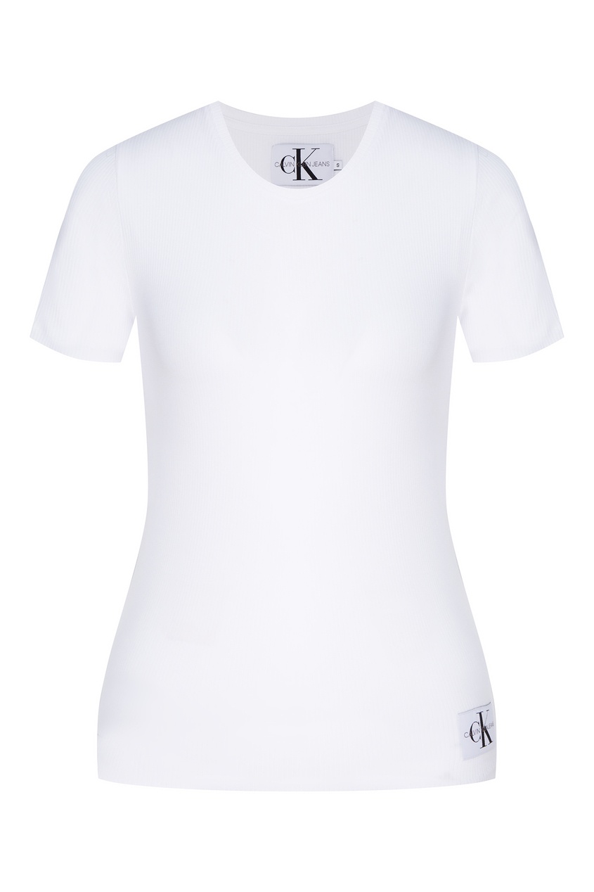 фото Белая облегающая футболка calvin klein