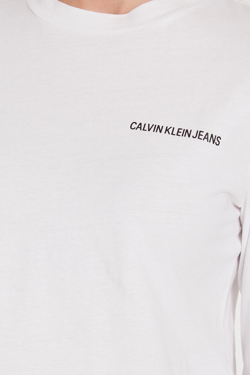 фото Белое худи с логотипами calvin klein