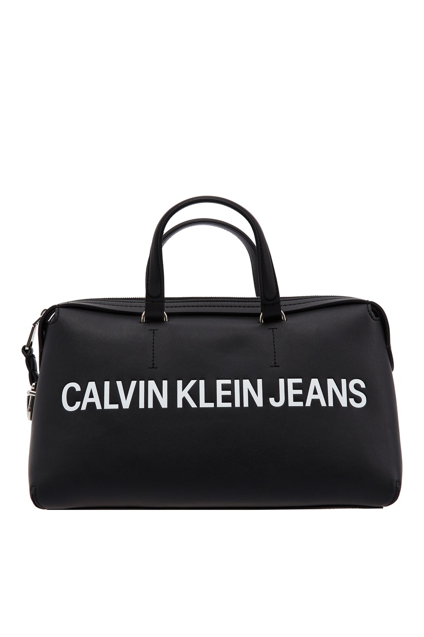 фото Черная сумка с логотипом calvin klein