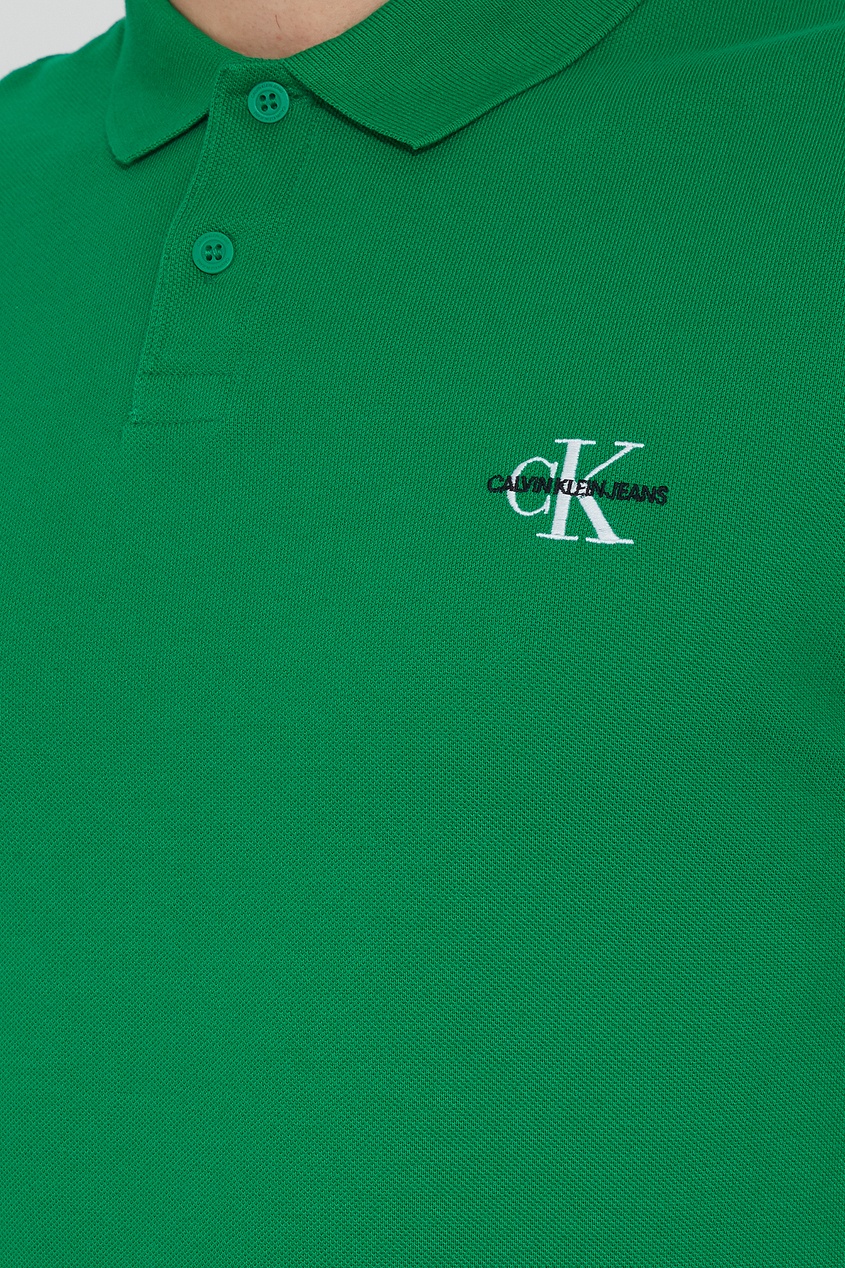 фото Зеленое поло с логотипом calvin klein