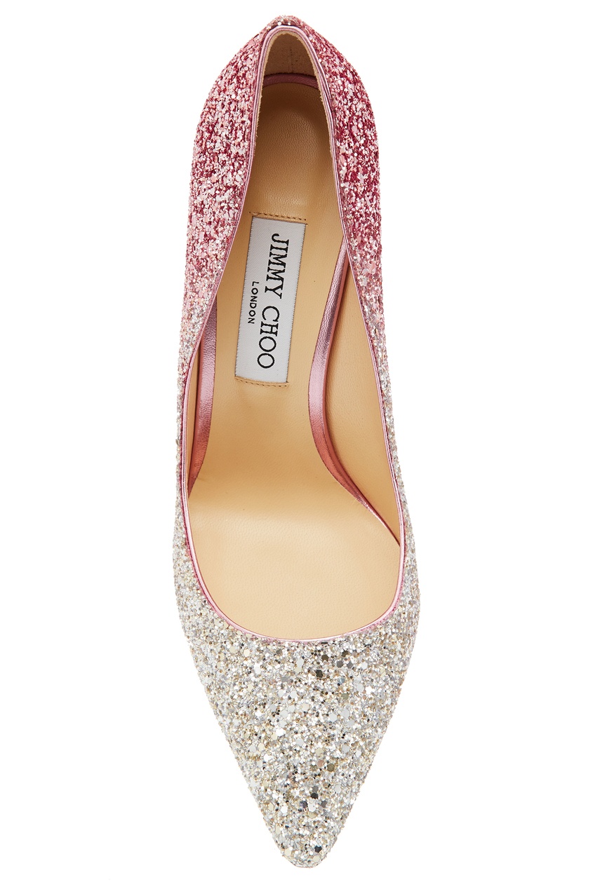 фото Туфли romy 100 с отделкой глиттером jimmy choo