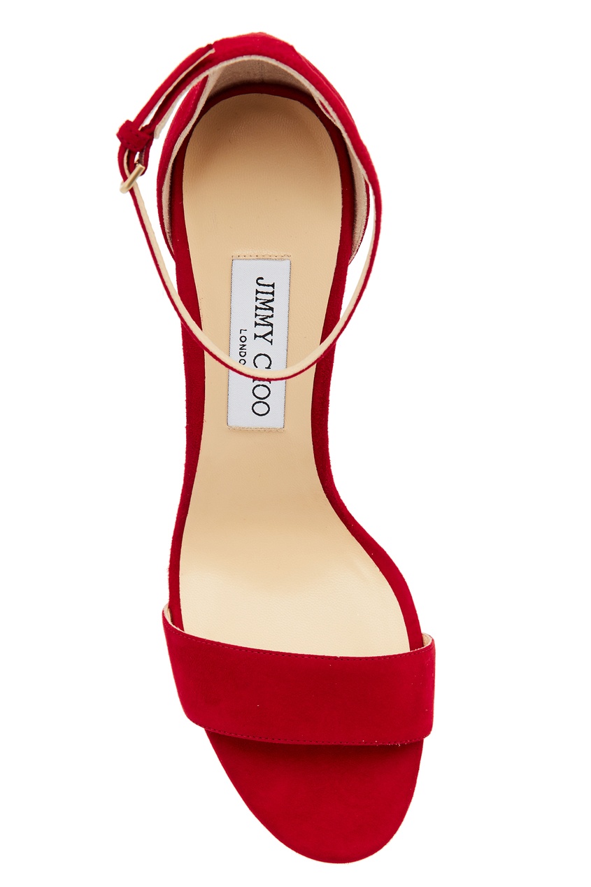 фото Красные замшевые босоножки misty 100 jimmy choo