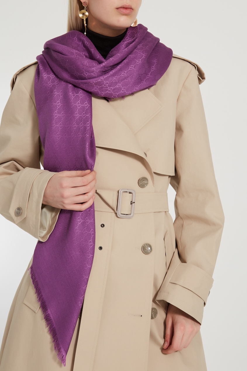 фото Фиолетовый платок с мотивом GG Gucci