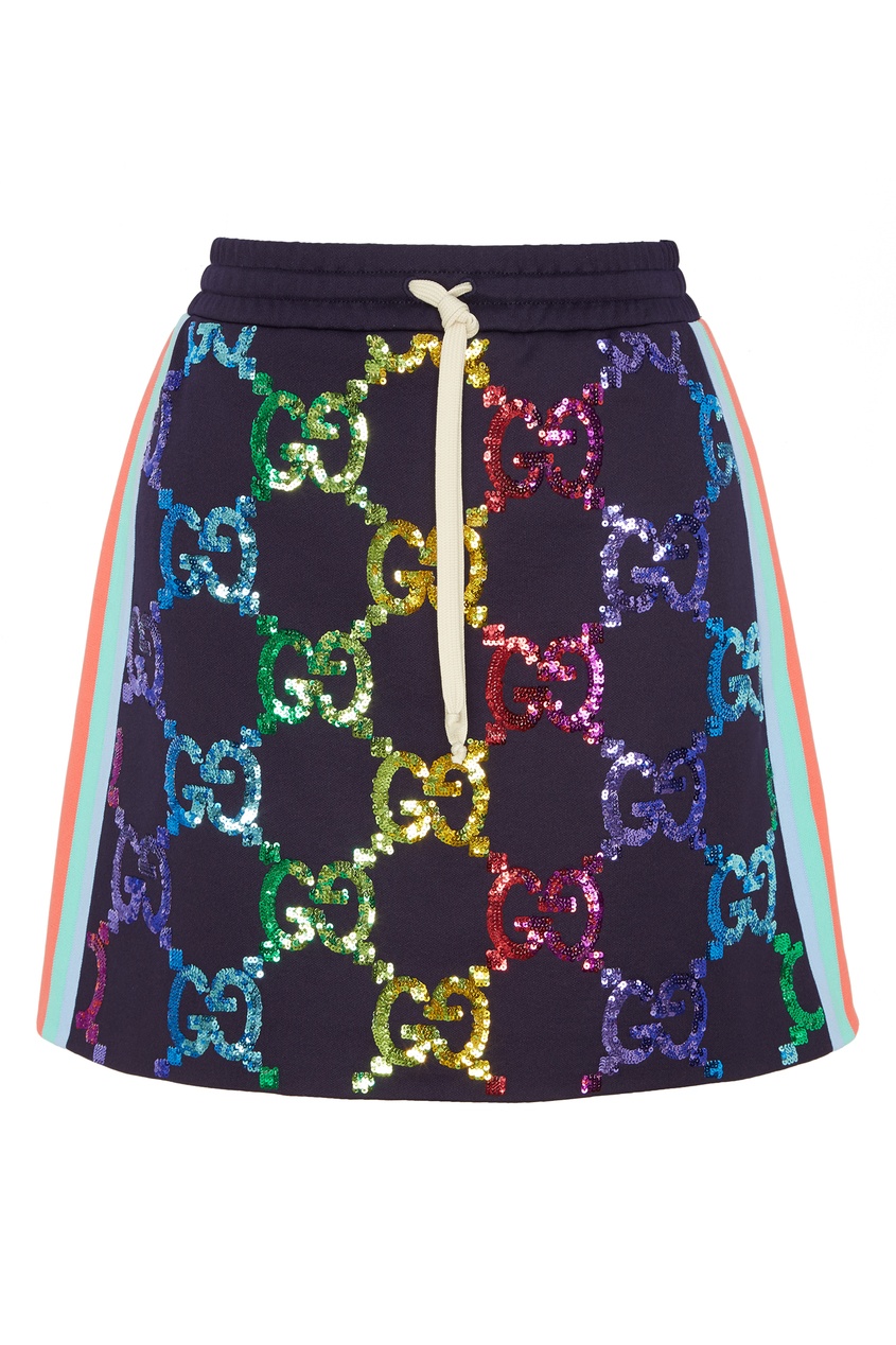

Мини-юбка с разноцветными пайетками GG, Multicolor