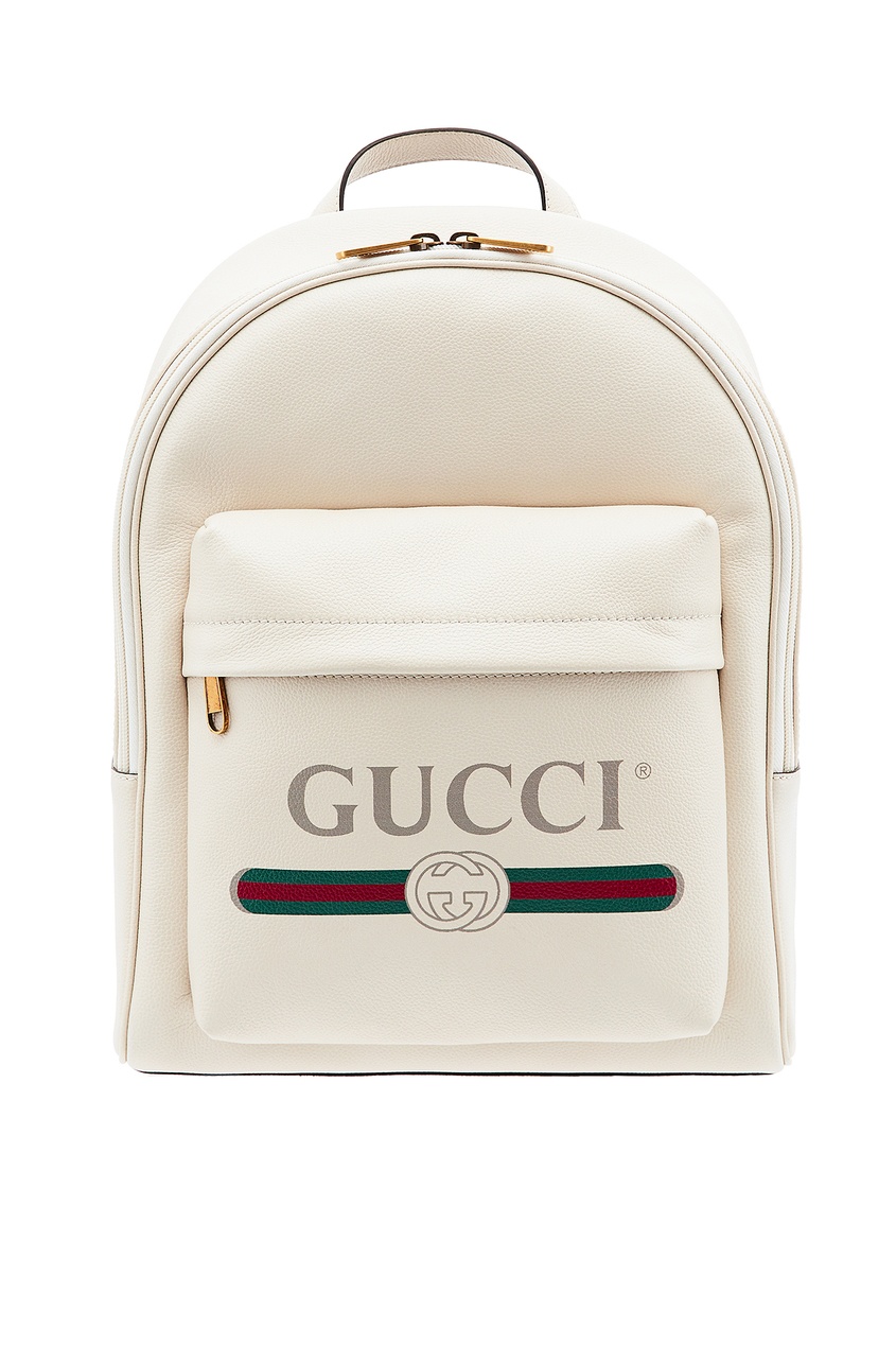 фото Белый рюкзак с винтажным логотипом Gucci
