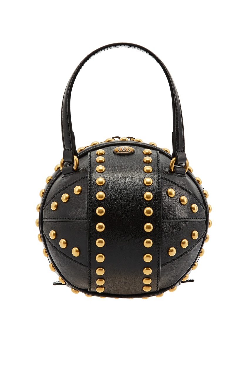 фото Черная мини-сумка с заклепками Gucci
