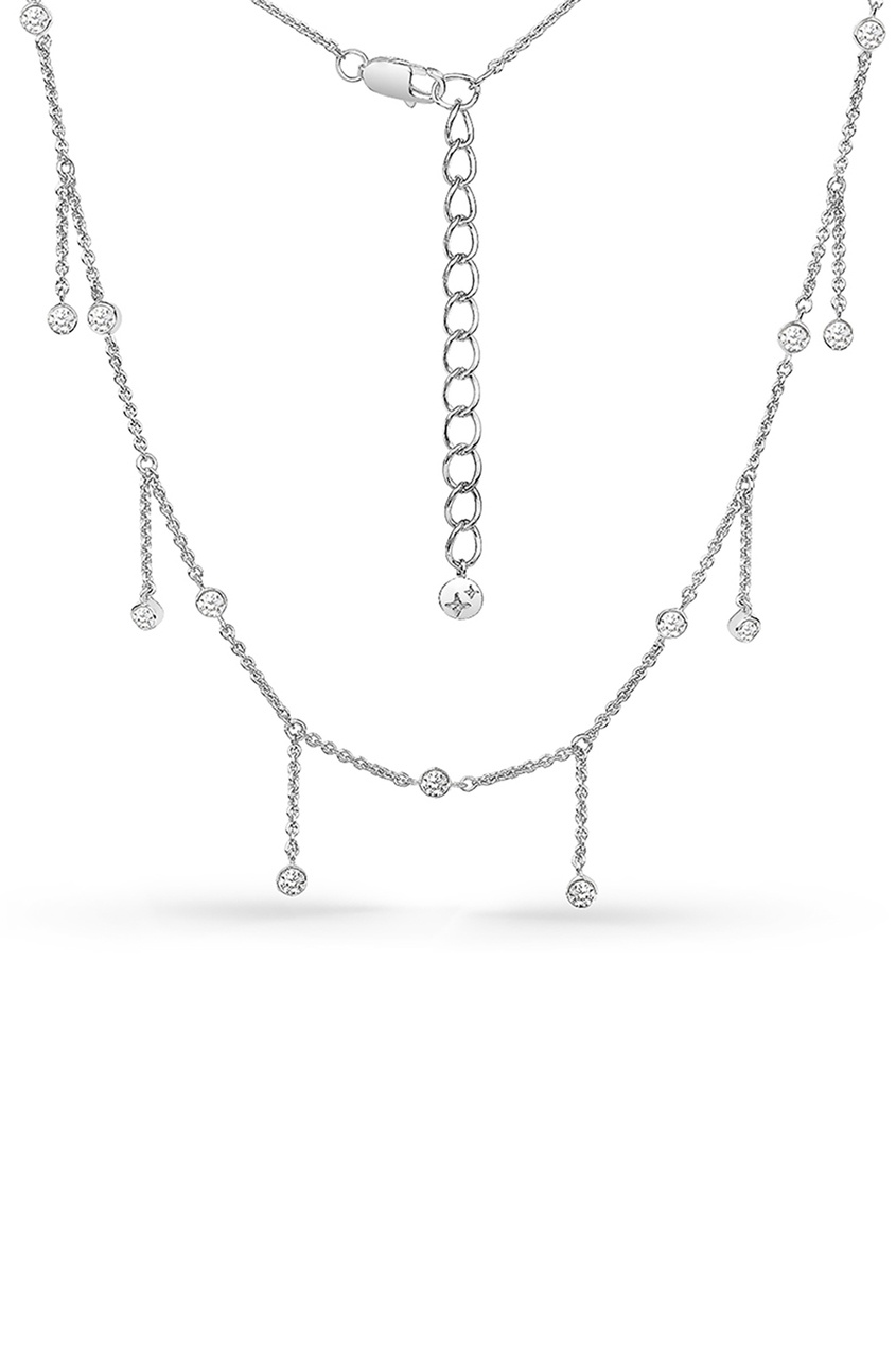 

Серебряное колье с инкрустацией, Белый