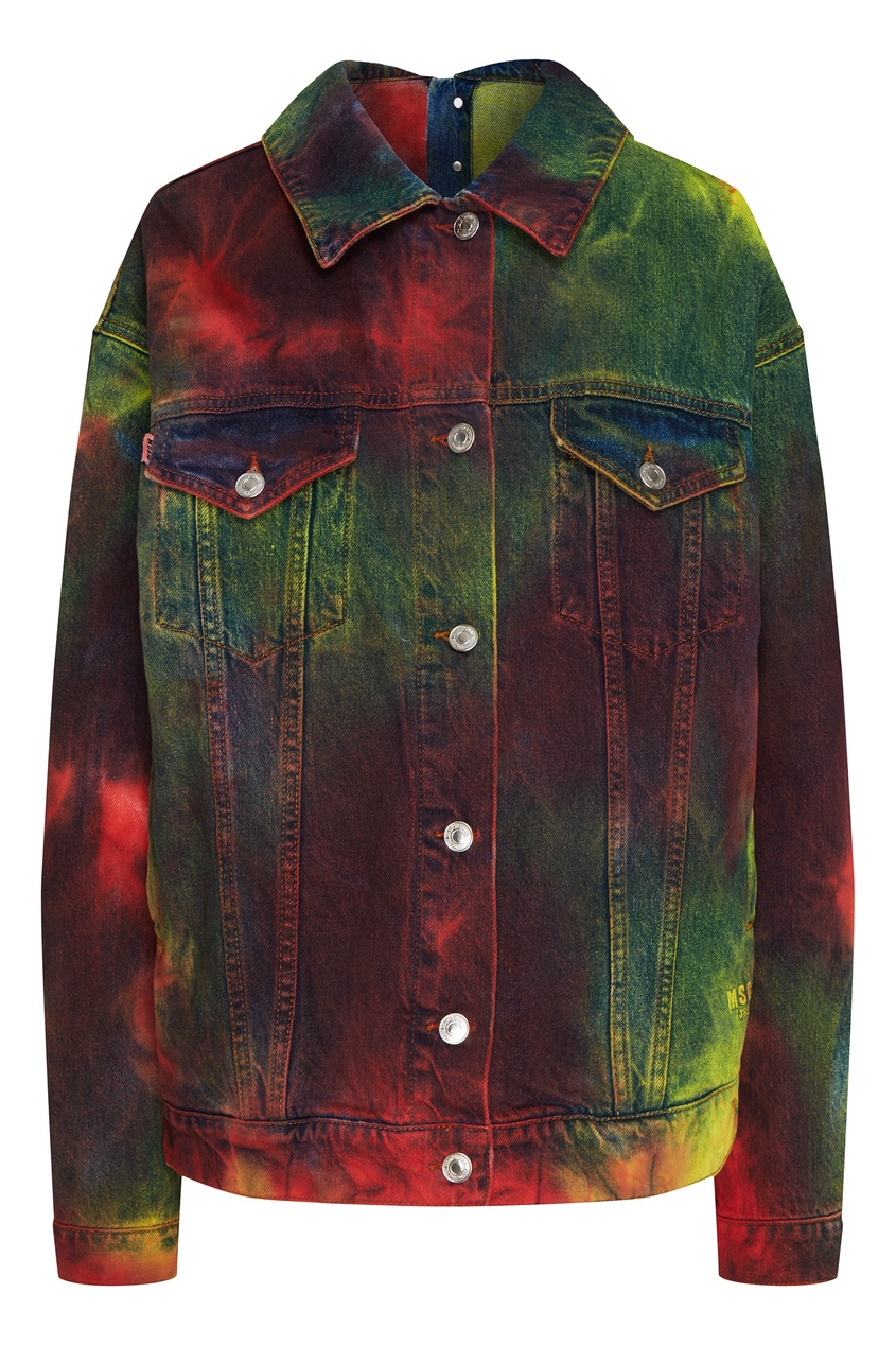 фото Разноцветная джинсовая куртка оверсайз Msgm
